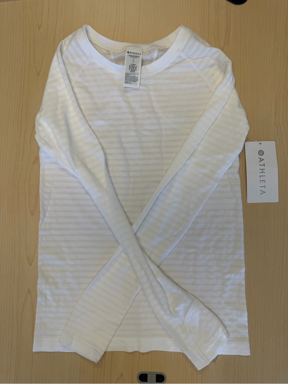 Athleta White Textured Athletic Tank